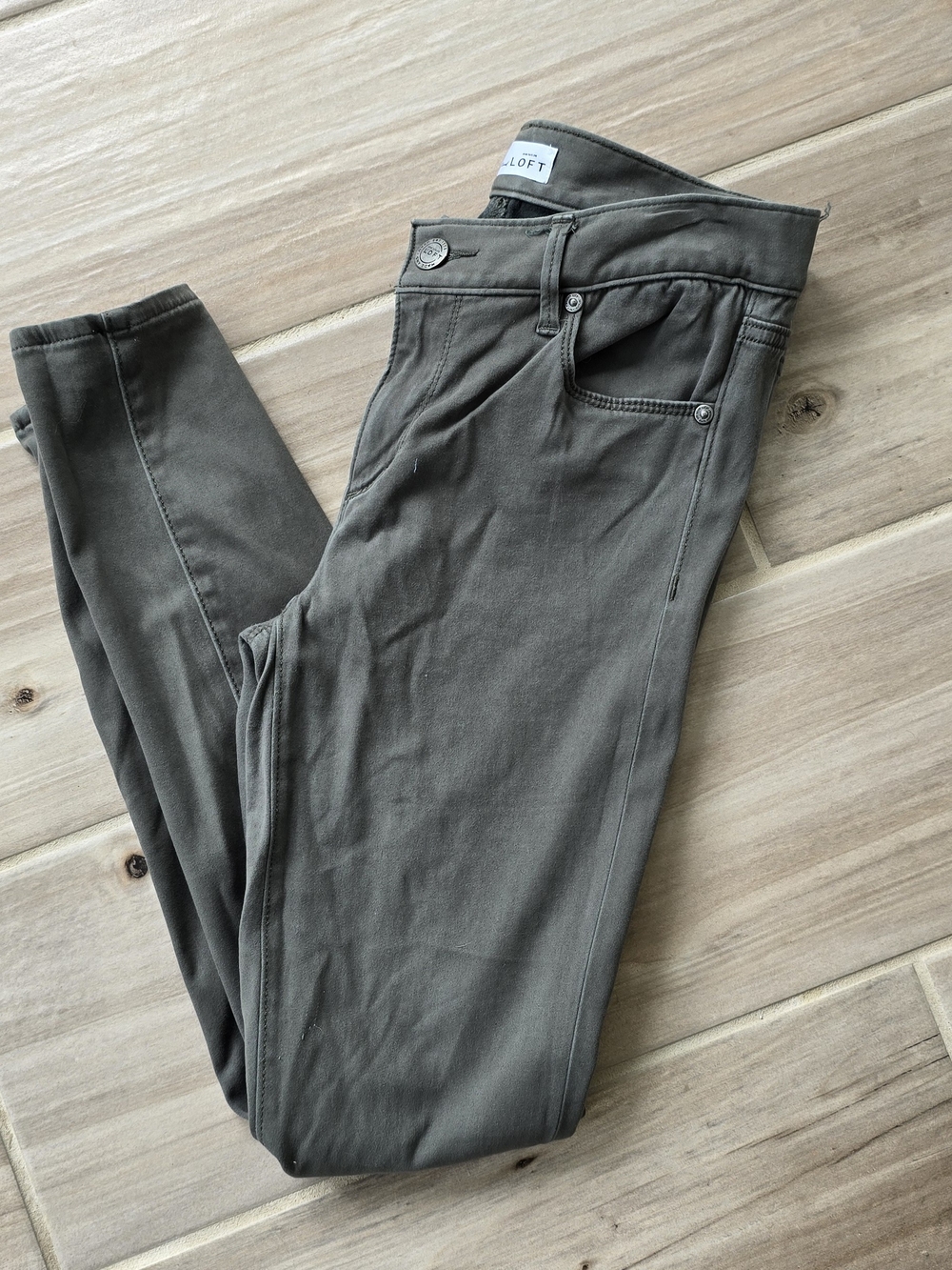 Loft Olive Green Skinny Pants Size 4 /27